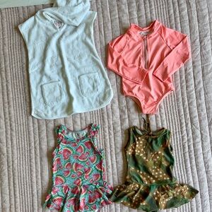Bundle Girls Swimsuits Size 2 + Cover-Up Size 3 | Great Condition